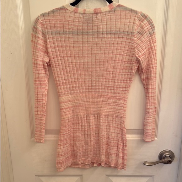 Calvin Klein Jeans Pink and White Cardigan Sweater - Picture 2 of 4